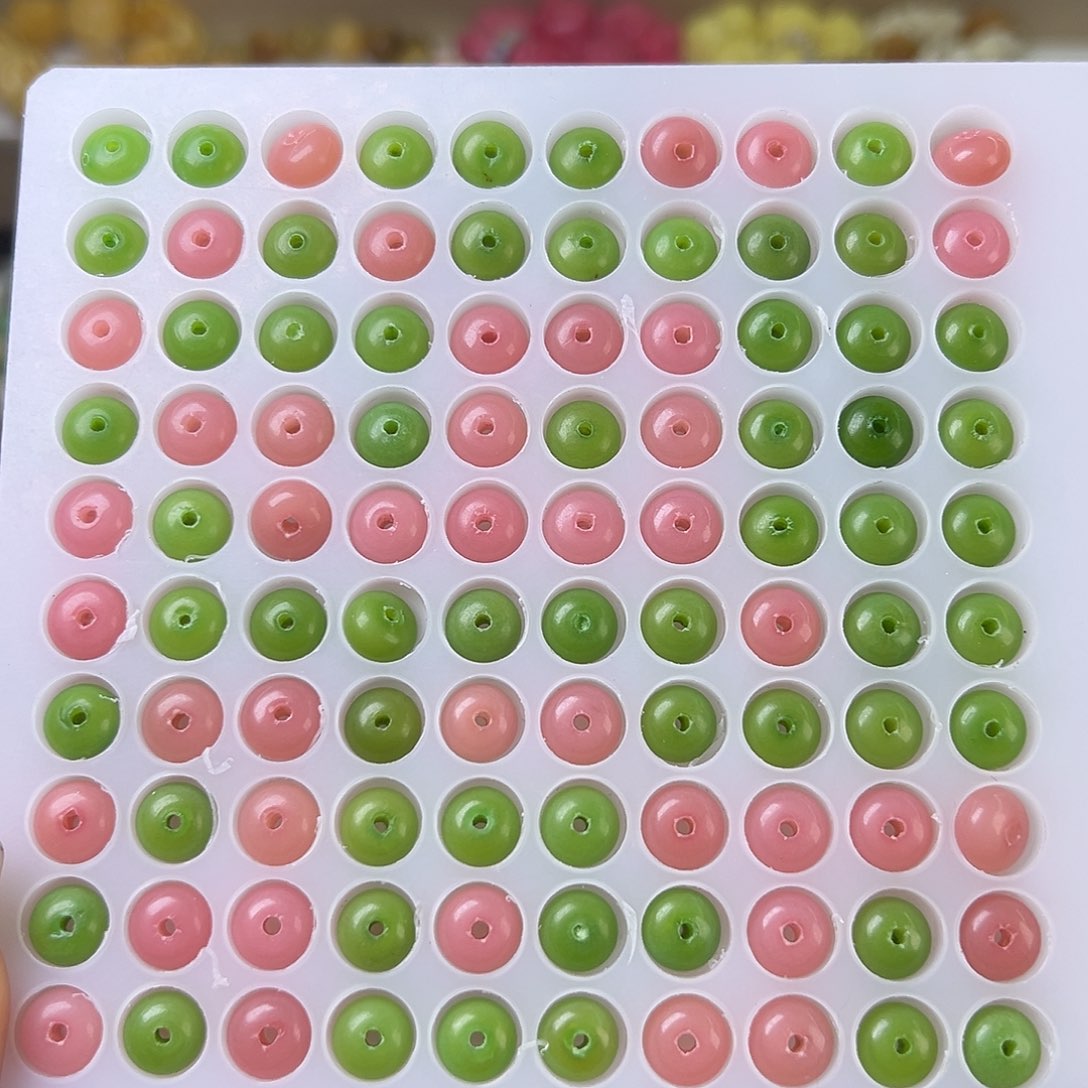 菩提根/象牙果吊坠卡9粉绿算盘100颗