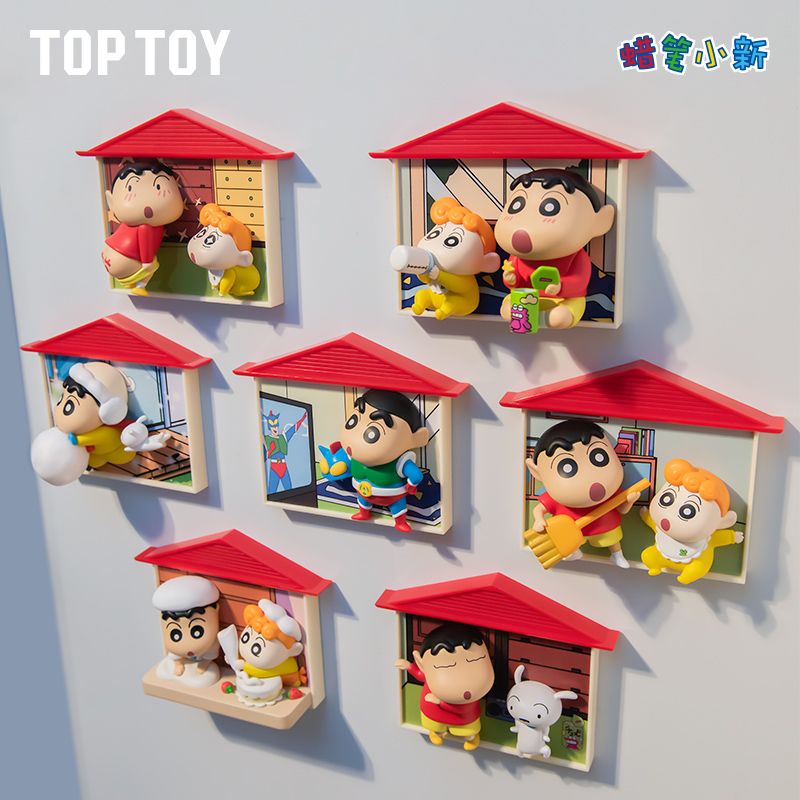 【送礼好物】TOPTOY蜡笔小新野原家立体可爱卡通冰箱贴磁吸创意装饰