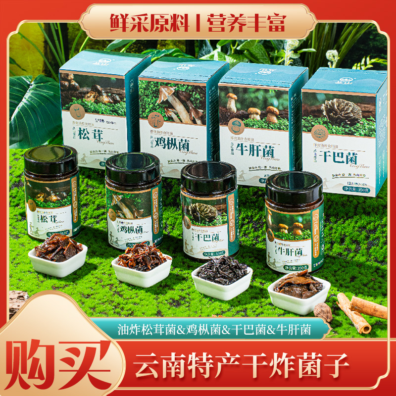 丛山云南油炸鸡枞菌牛肝菌干巴菌松茸菌即食特产油炸菌七彩菌菇