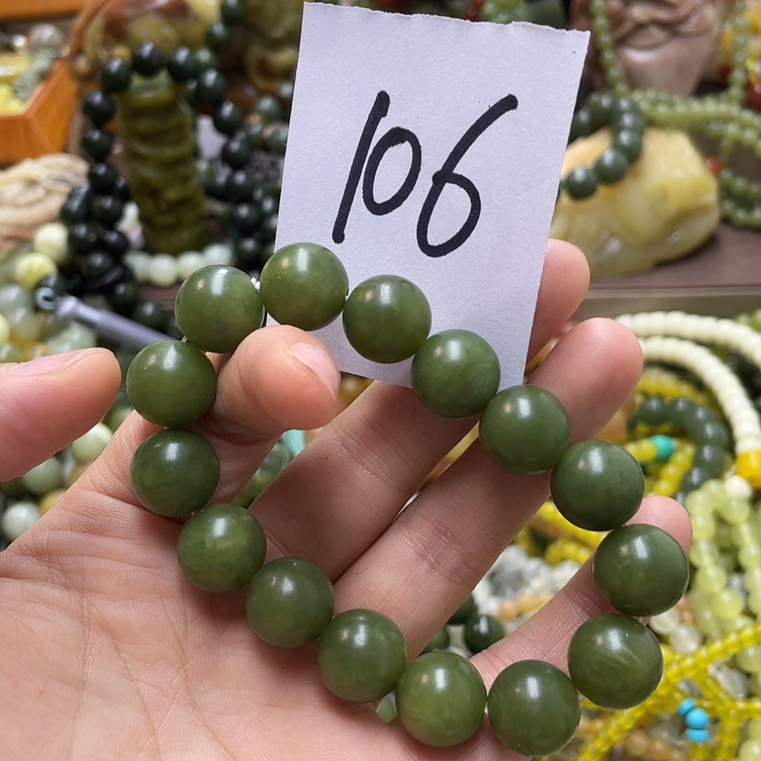 未镶嵌蛇纹石玉手链木****7