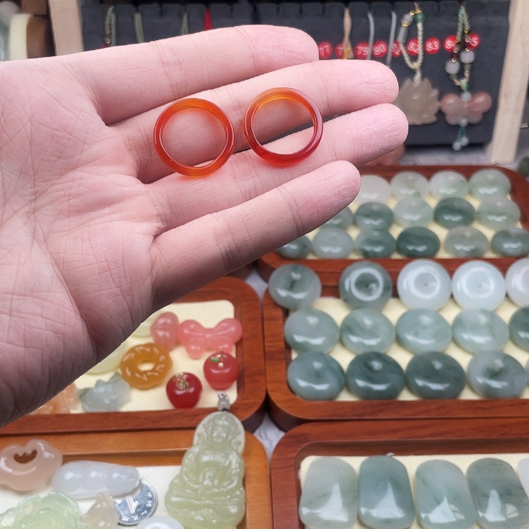 ^***う玛瑙/玉髓未镶嵌戒指