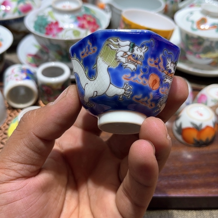 纯手绘精辟盖碗杯