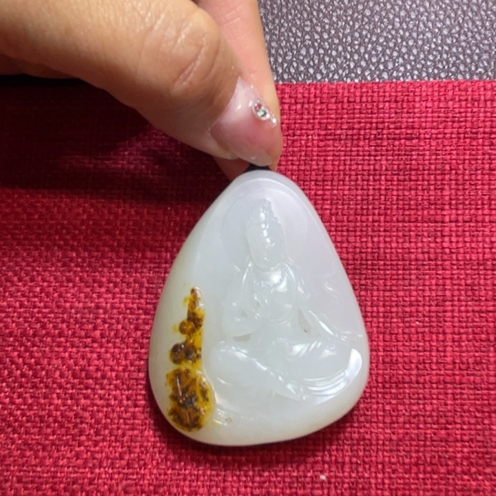和田玉挂件未镶嵌观音