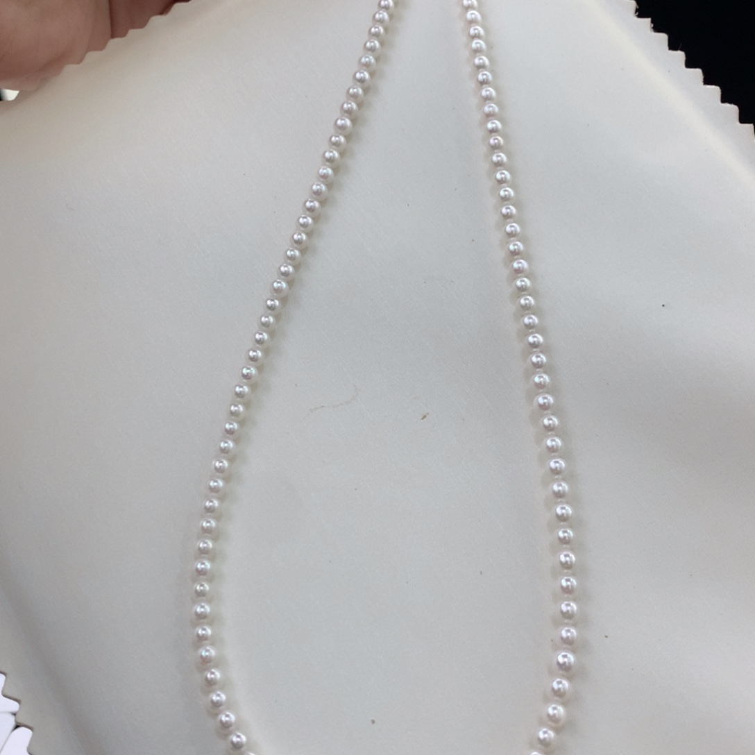 未镶嵌裸珠定制海水珍珠3-4mmAkyoa小米珍珠项链