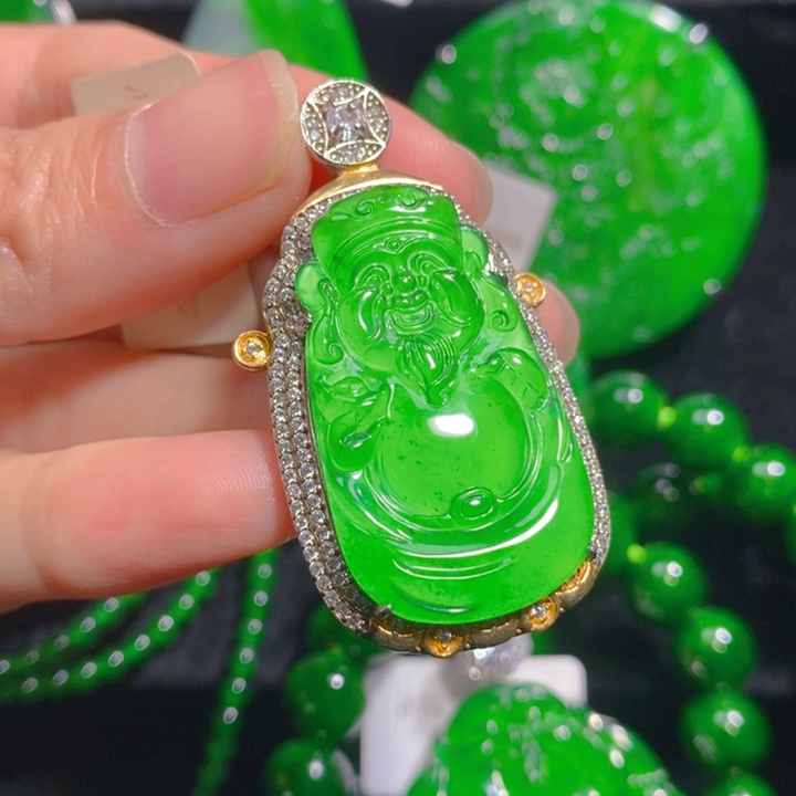 翡翠挂件银S925镶嵌1111111