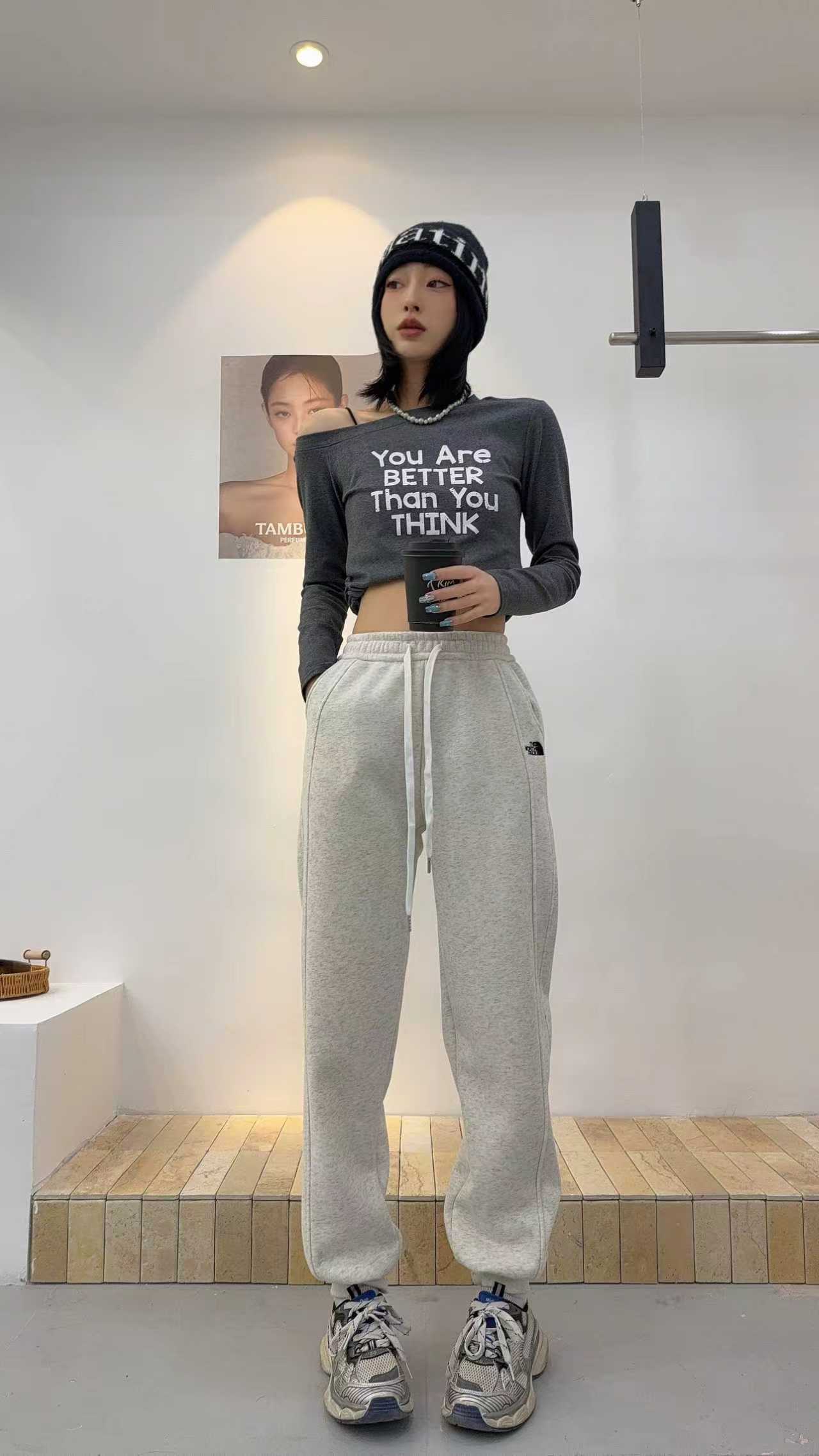 【螺纹脚口】108款螺纹刺绣显瘦束脚休闲裤百搭 