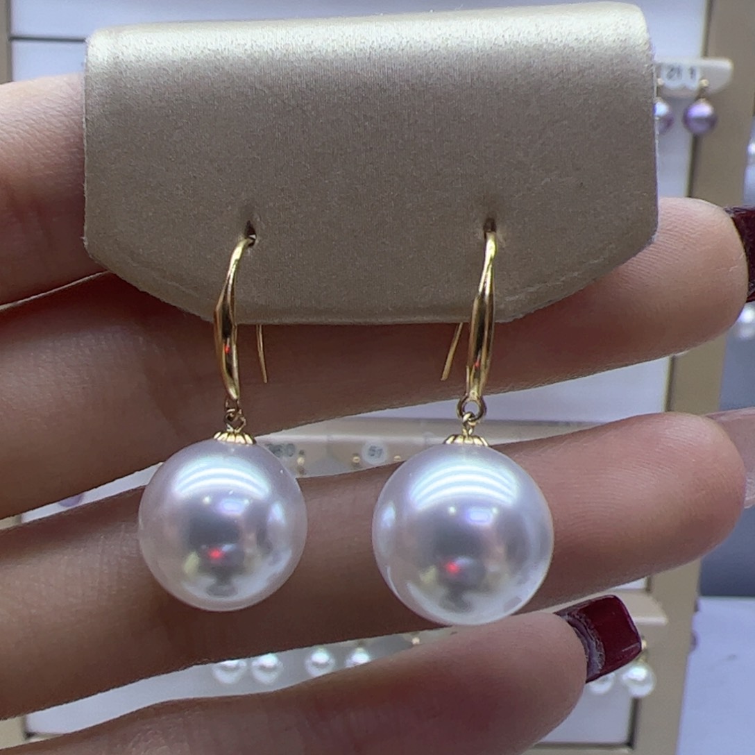 淡水珍珠耳饰18K金镶嵌