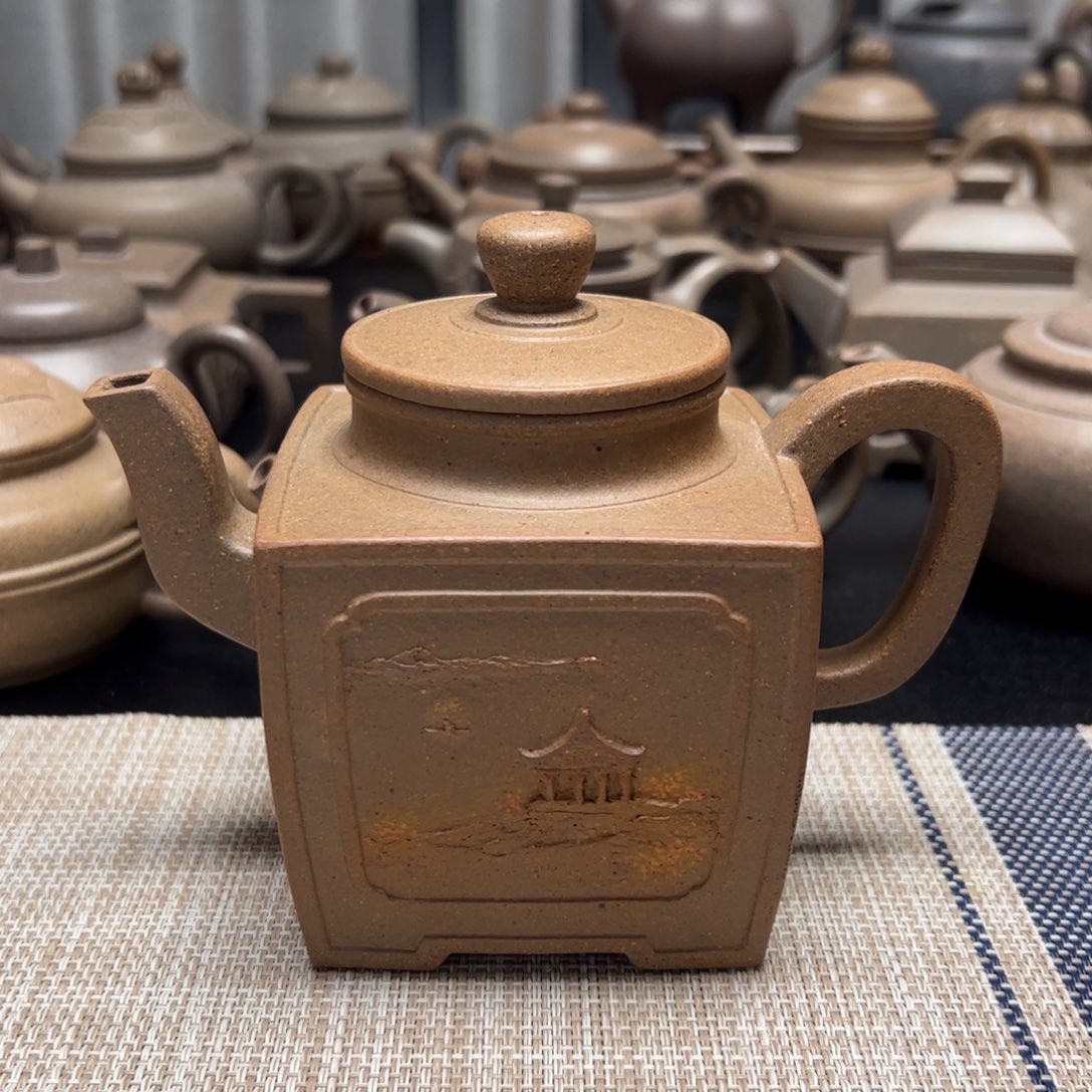 紫砂茶壶四方壶微瑕