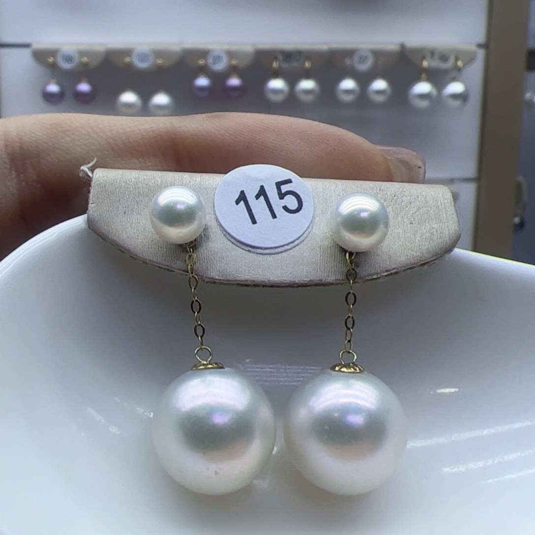 淡水珍珠耳饰18K金镶嵌