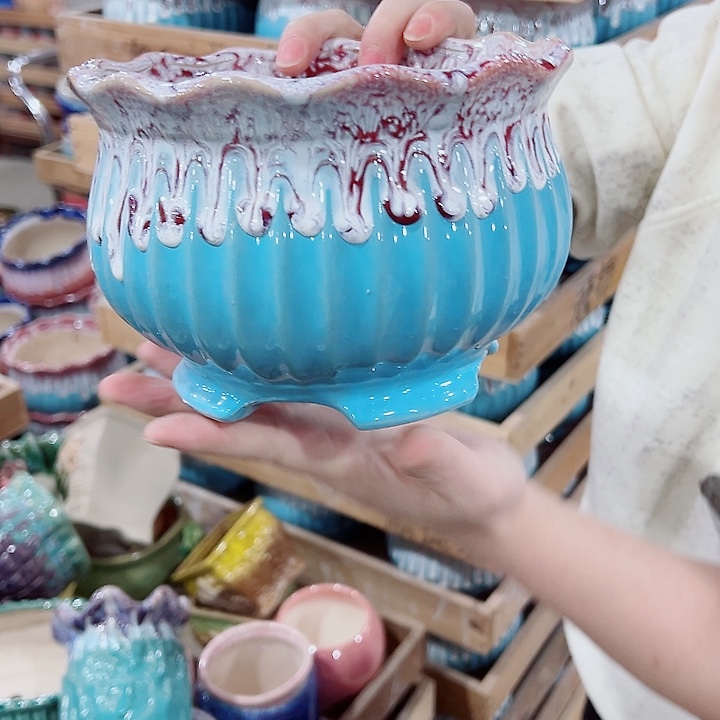 有孔，凑单福利满10元发货陶瓷多肉花盆！