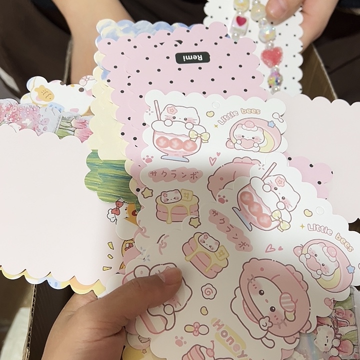 双面花边9.5×14混款100张