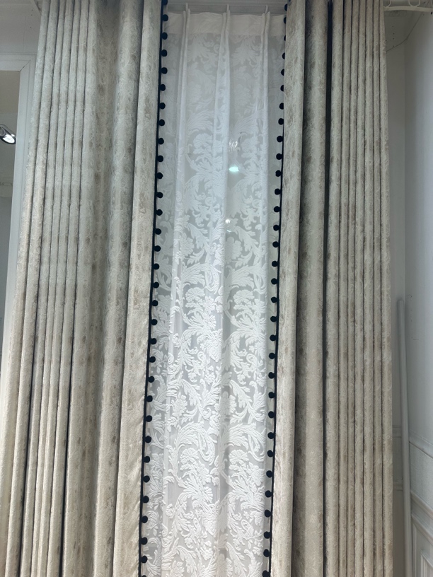 佳家高端新款法式遮光窗帘带定型《奶茶色唐顿庄园》（不含绑带）