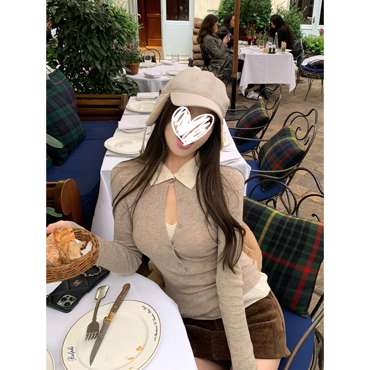 秋冬叠叠乐 假两件撞色可多穿翻领针织衫女