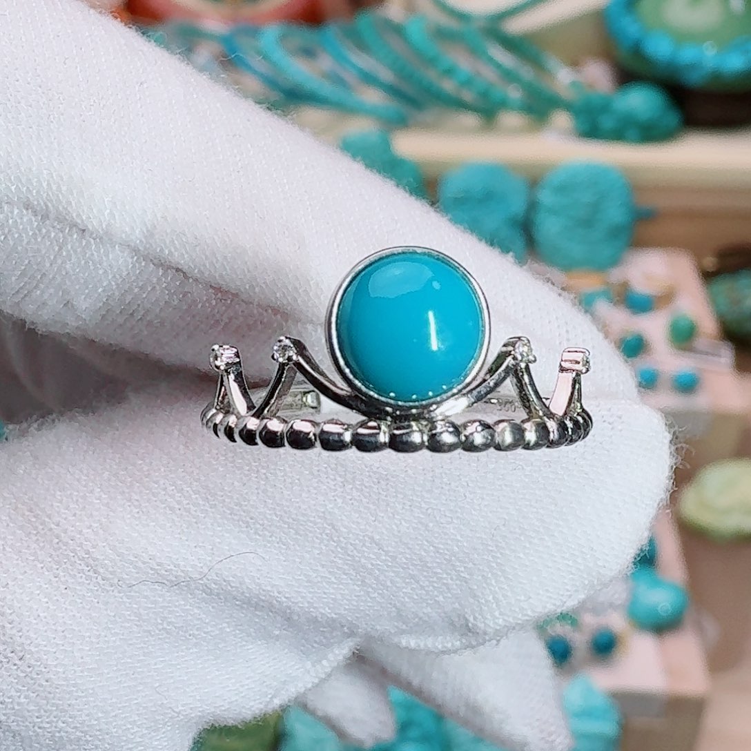 南红玛瑙银S925镶嵌珠宝奇石精致皇冠戒指