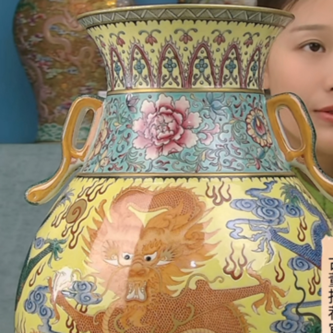 古玩/收藏清法珐琅彩双耳尊