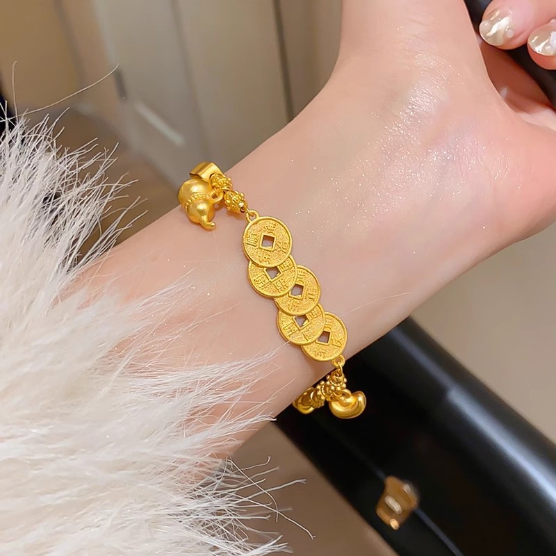  五帝钱葫芦手链 新中式手工编织时尚