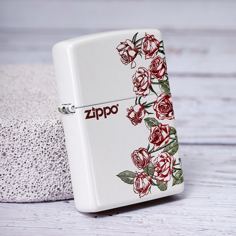 ZIPPO打火机热恋玫瑰防风复古官方正品礼物定制打火机刻字DYW1F1