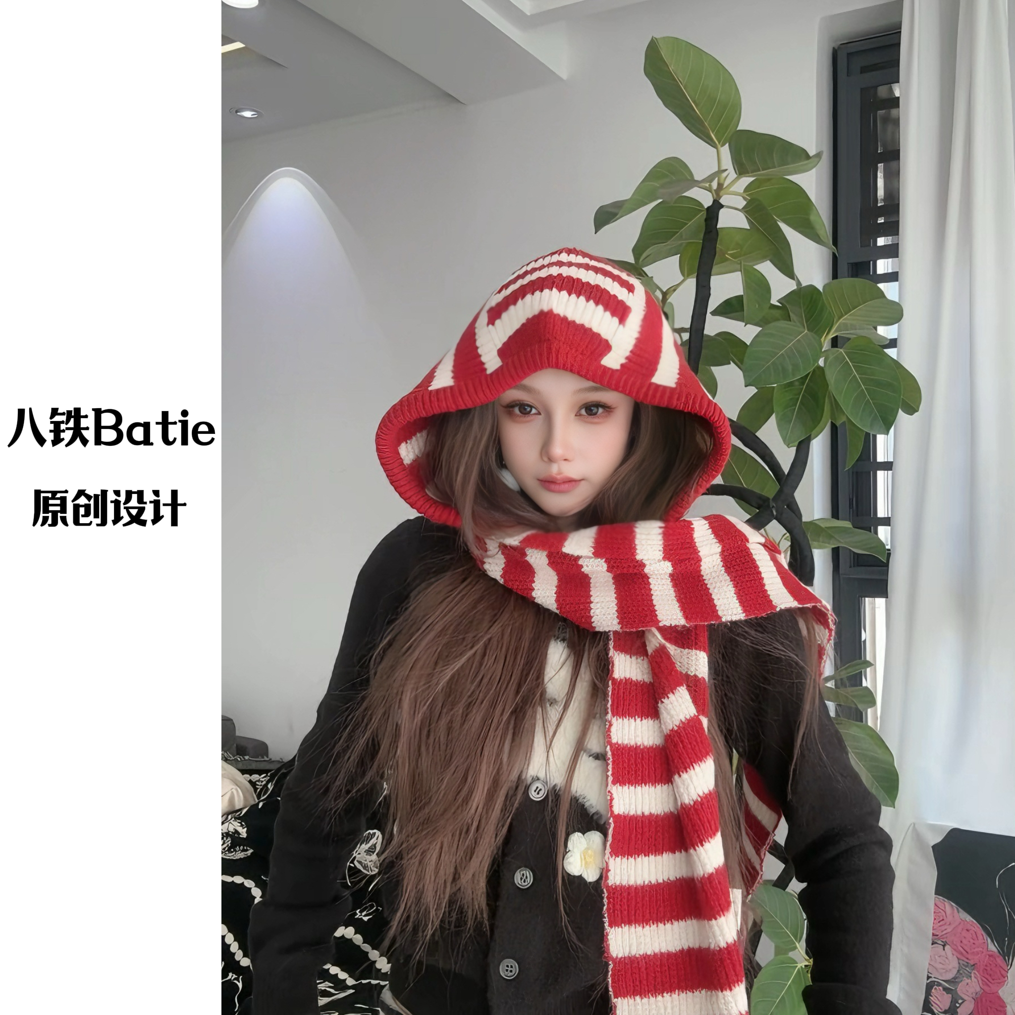 无檐巴拉克法帽法式秋冬圆顶帽子毛绒保暖绒帽冬季针织网红时尚