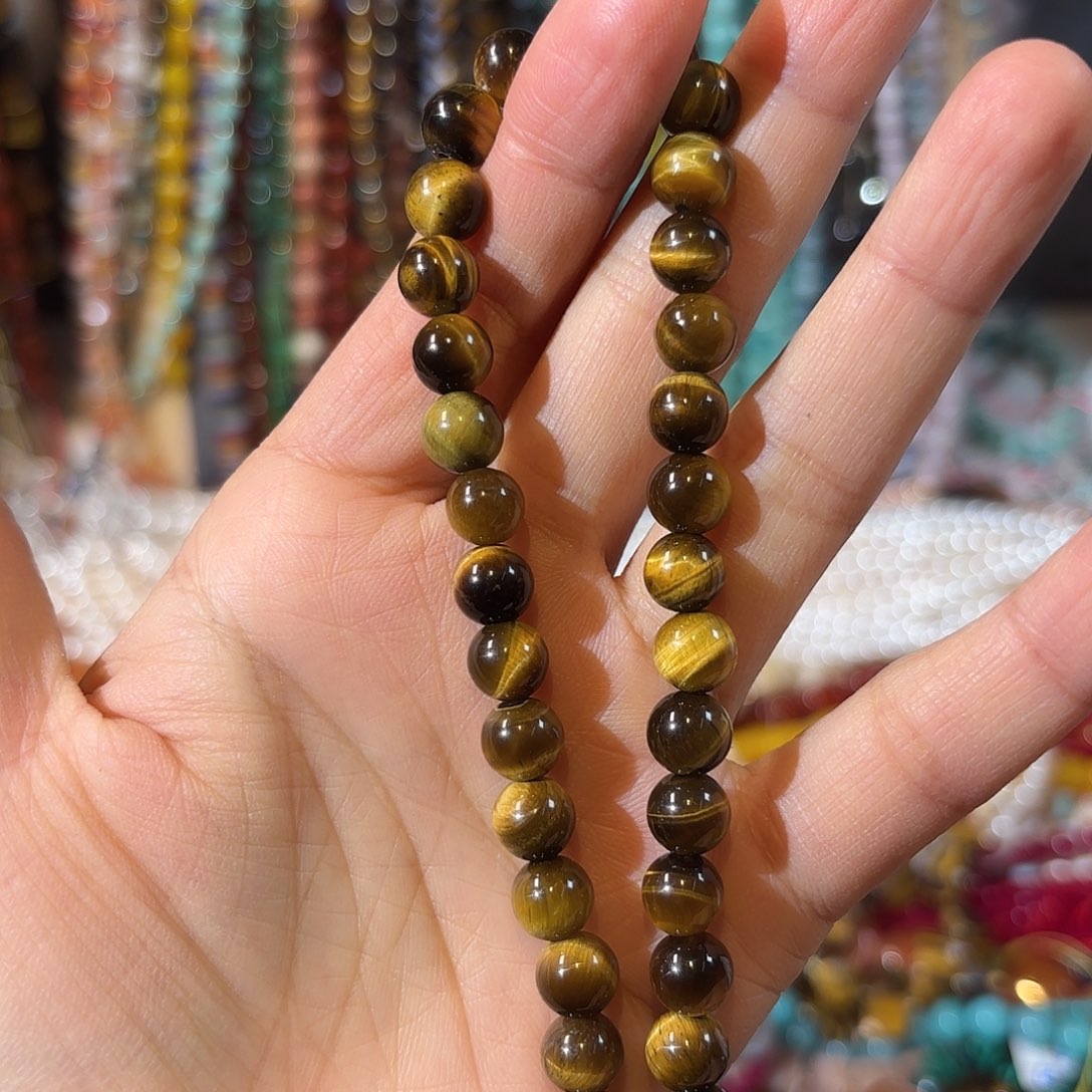 玛瑙/玉髓未镶嵌珠宝半成品虎眼卡8一条