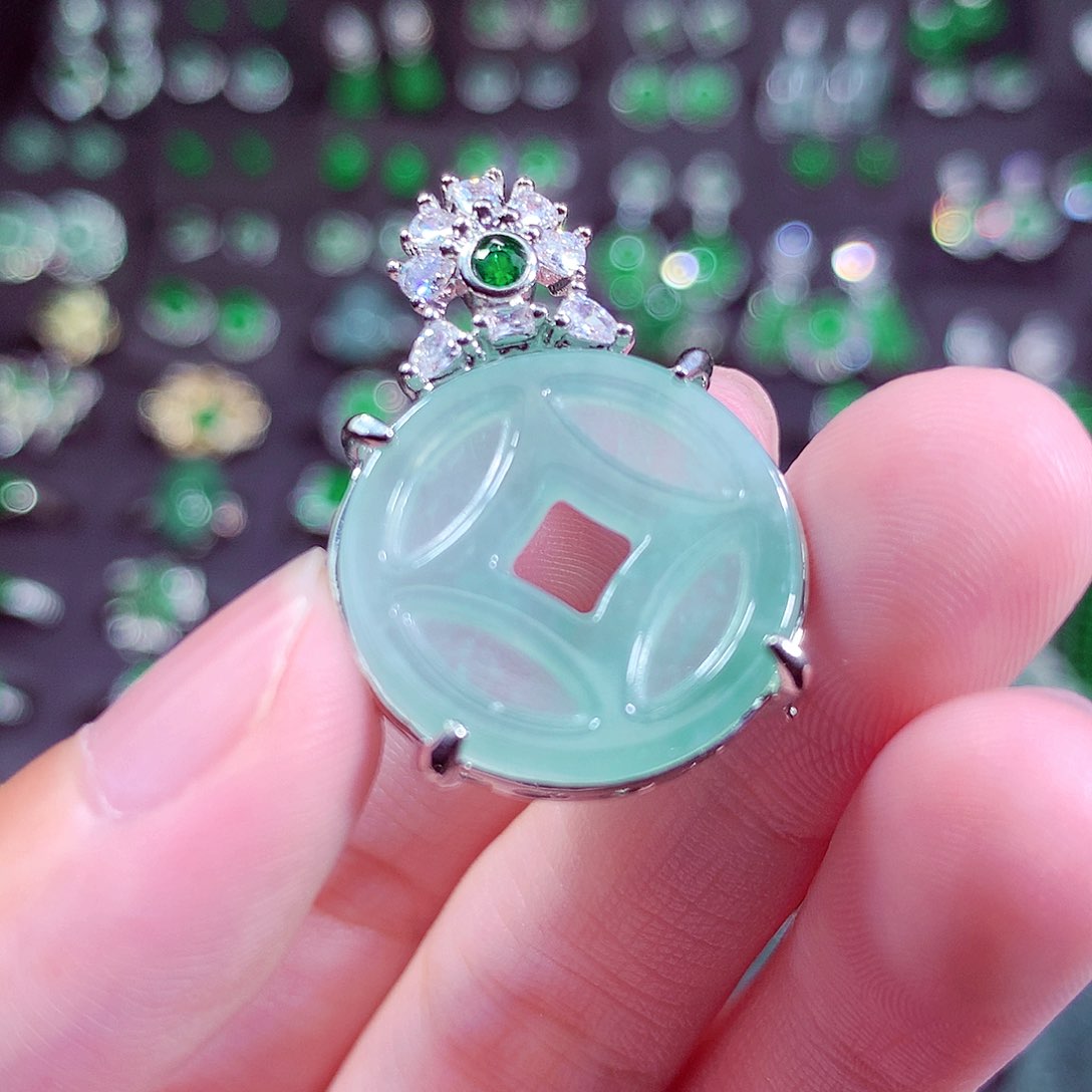 翡翠未镶嵌颈饰天然