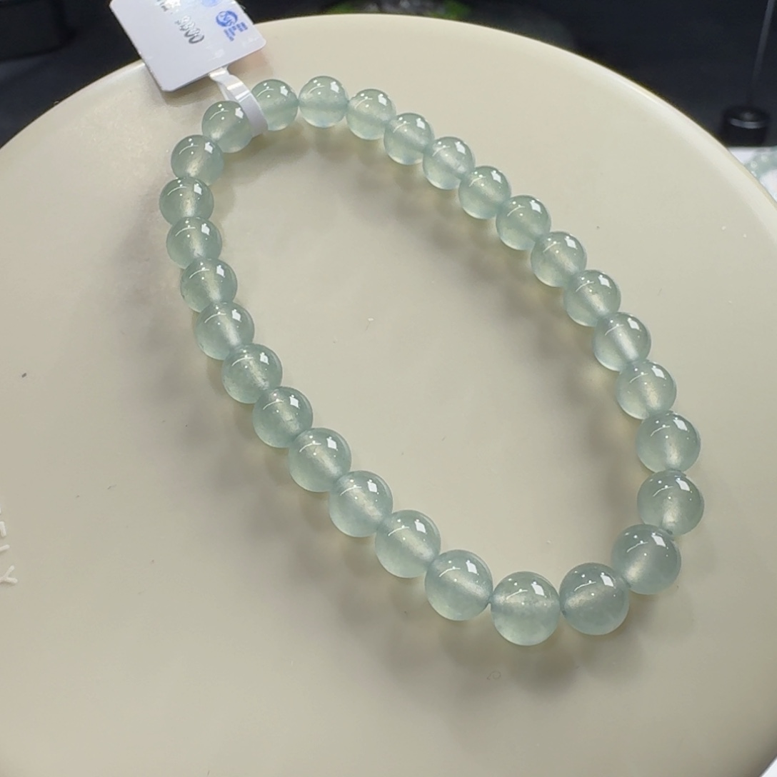 未镶嵌手链翡翠卡6冰蓝单圈