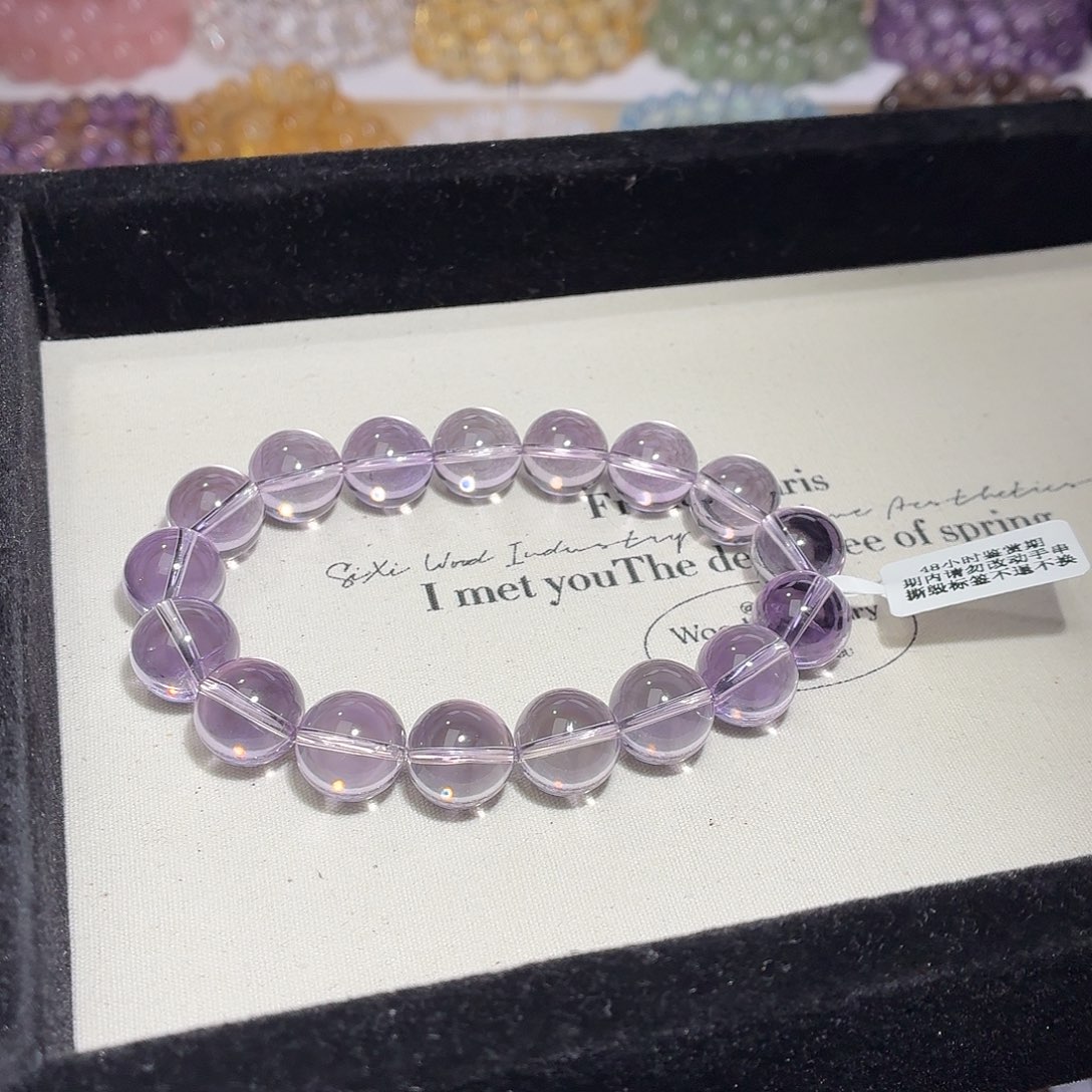 水晶手串未镶嵌可****^天然水晶12.7