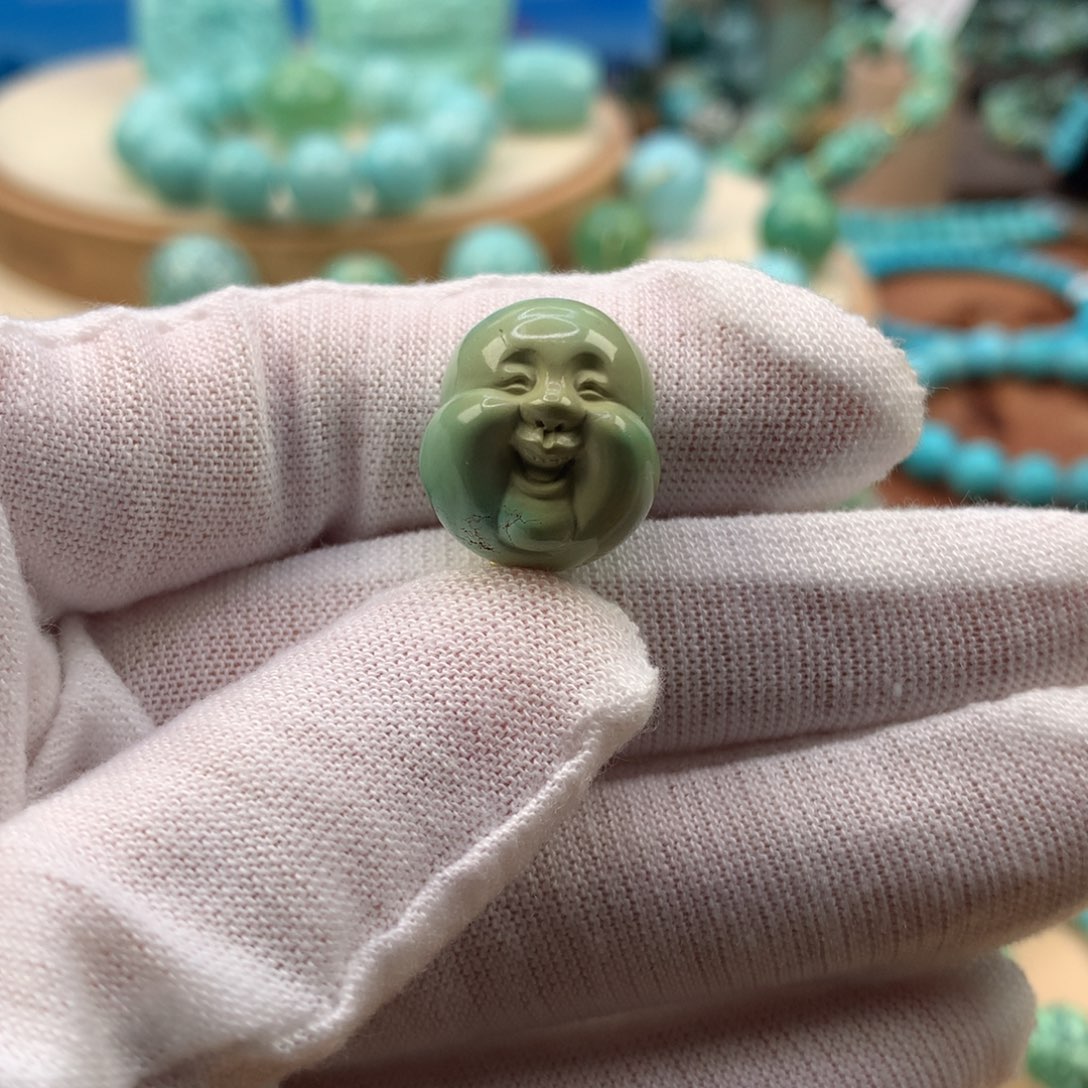 绿松石未镶嵌珠宝奇石14.7mm