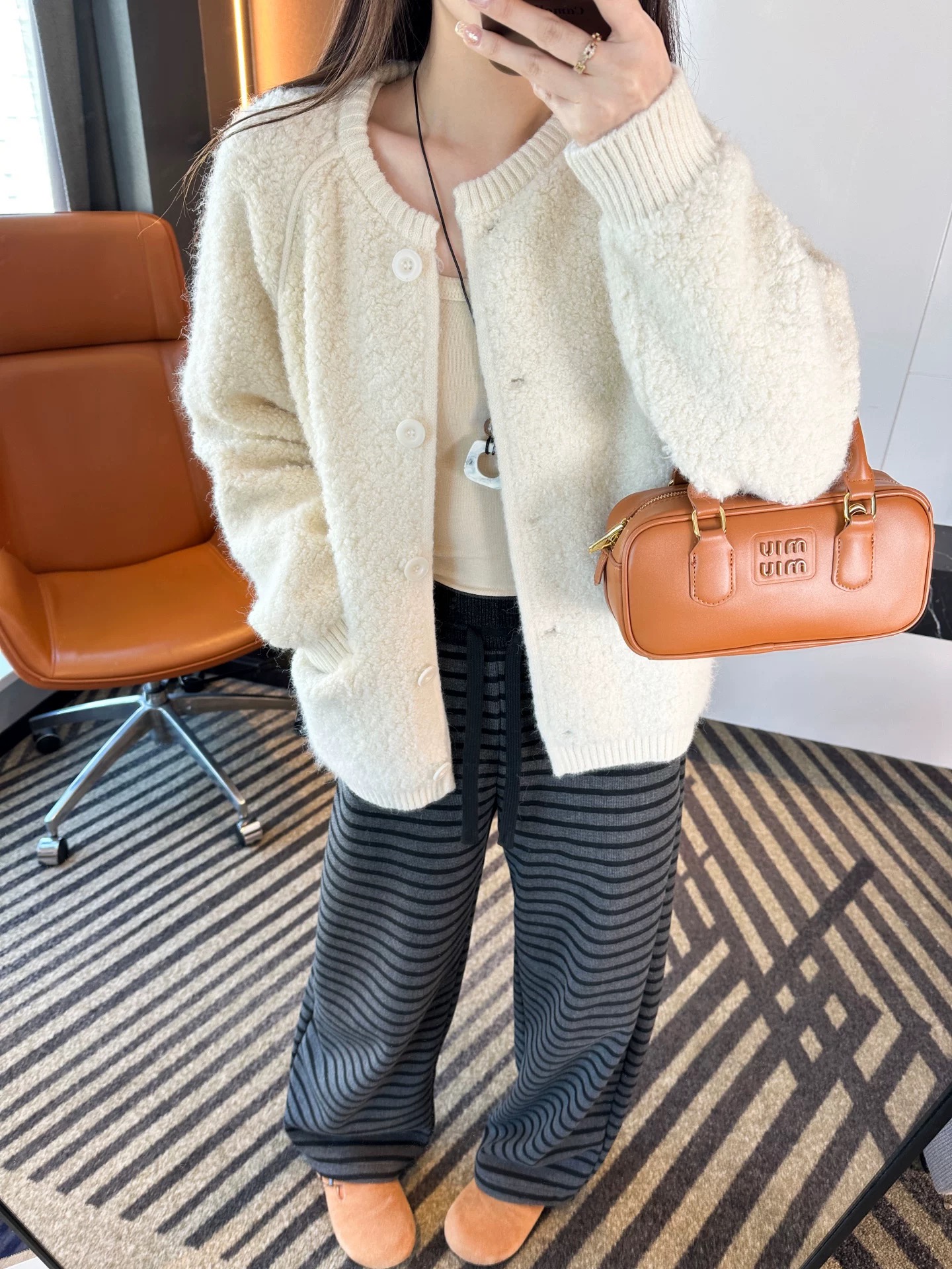 QIANRH-1600圈圈韩版秋冬厚款通勤风针织开衫