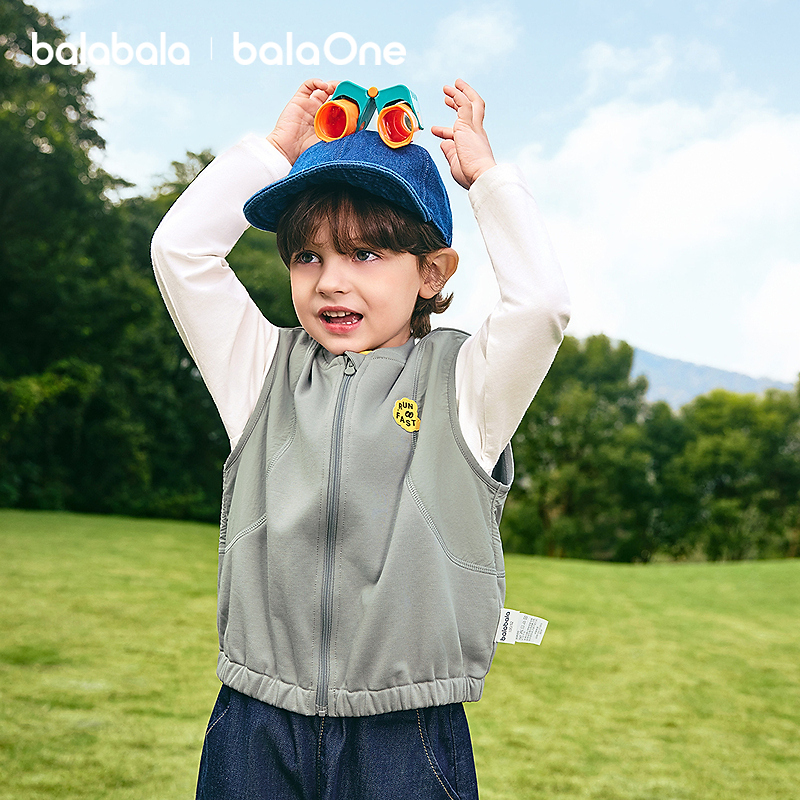 【balaOne】巴拉巴拉儿童马甲男女童2026新款春秋装小童休闲背心