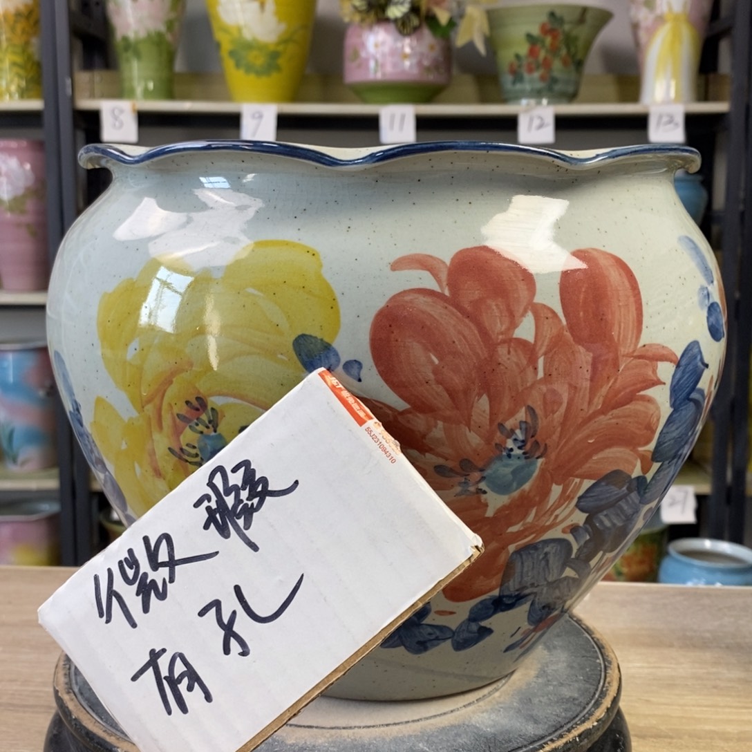 景德镇手工手绘陶瓷花盆