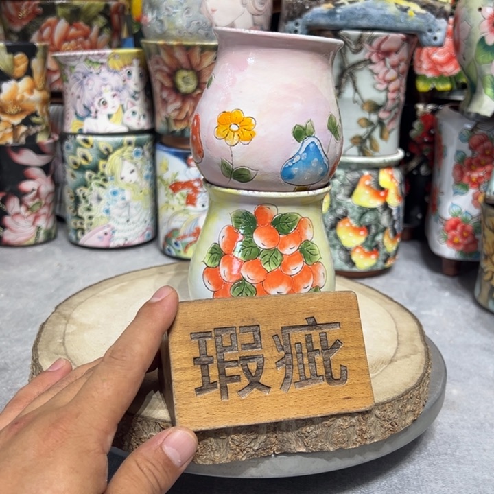 景德镇红陶精品手绘陶瓷