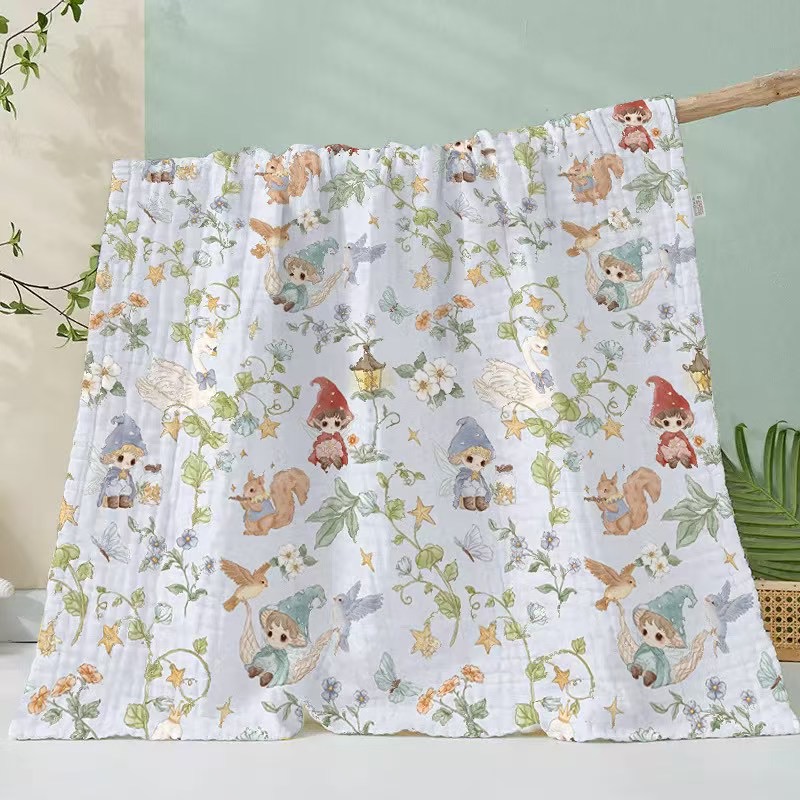 【a类抑菌】6层高密纱布浴巾新生儿童新疆长绒棉六层泡泡纱婴儿