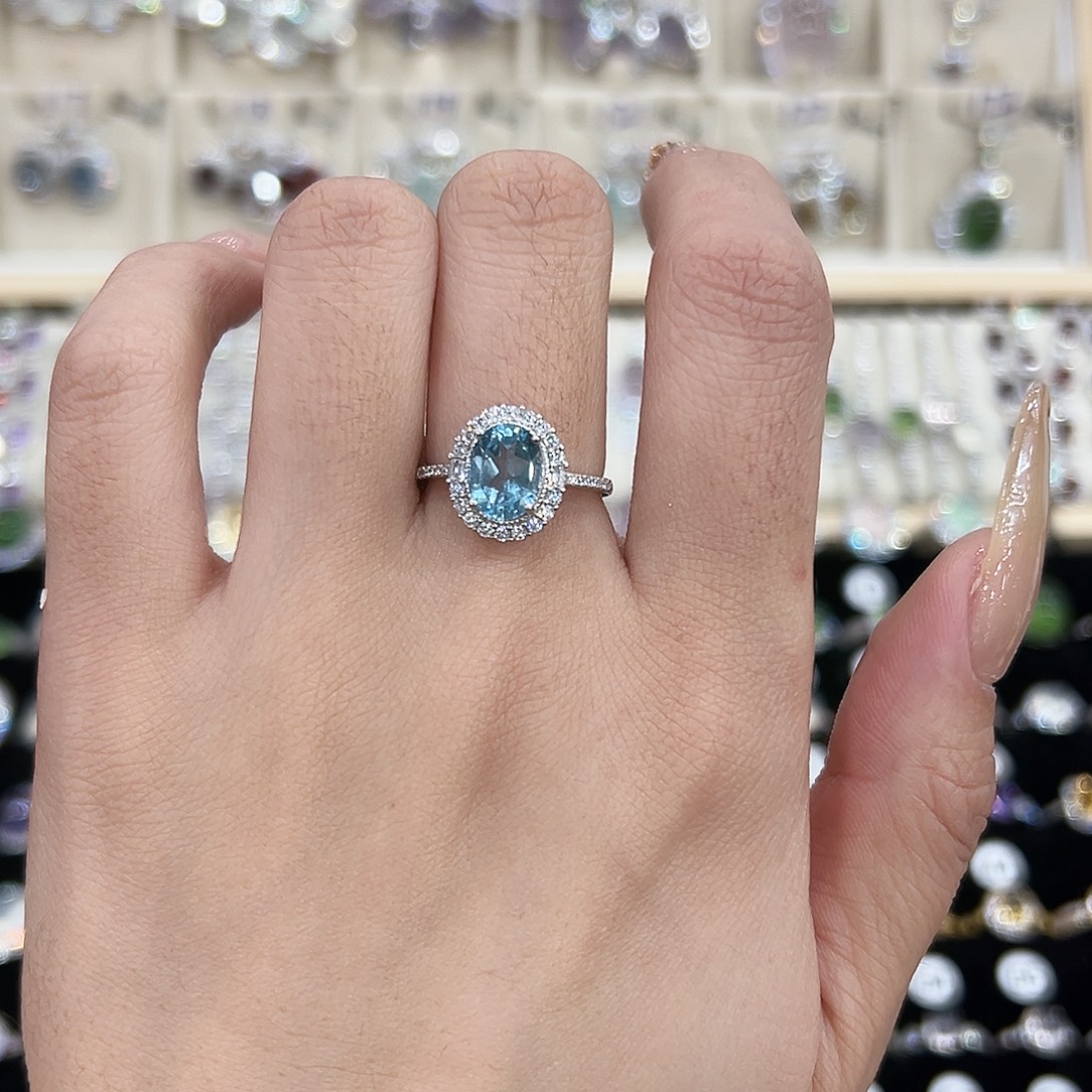 戒指银S925镶嵌托帕石