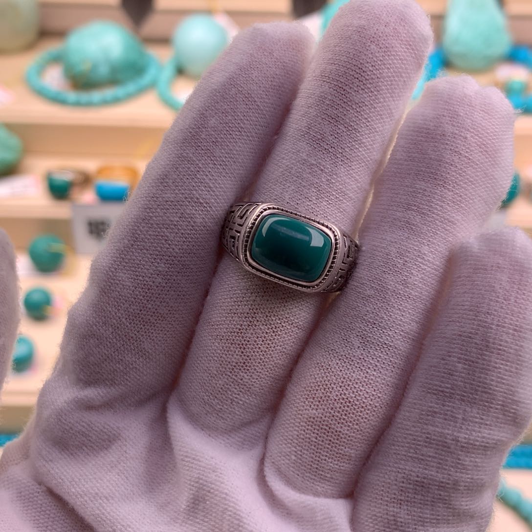 绿松石珠宝奇石银S925镶嵌柚**、