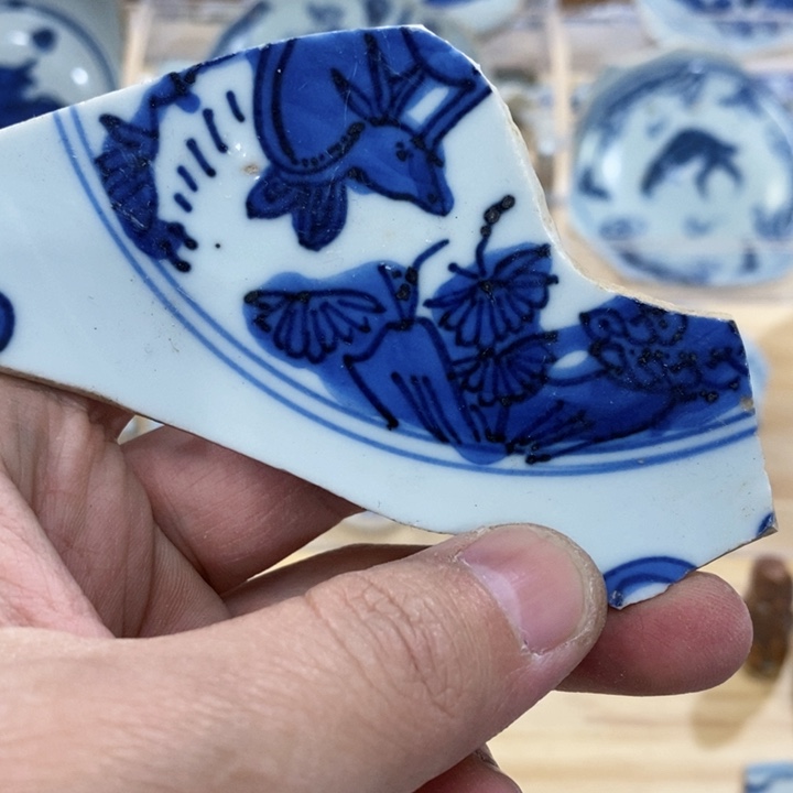 瓷片现代瓷器青花瓷片
