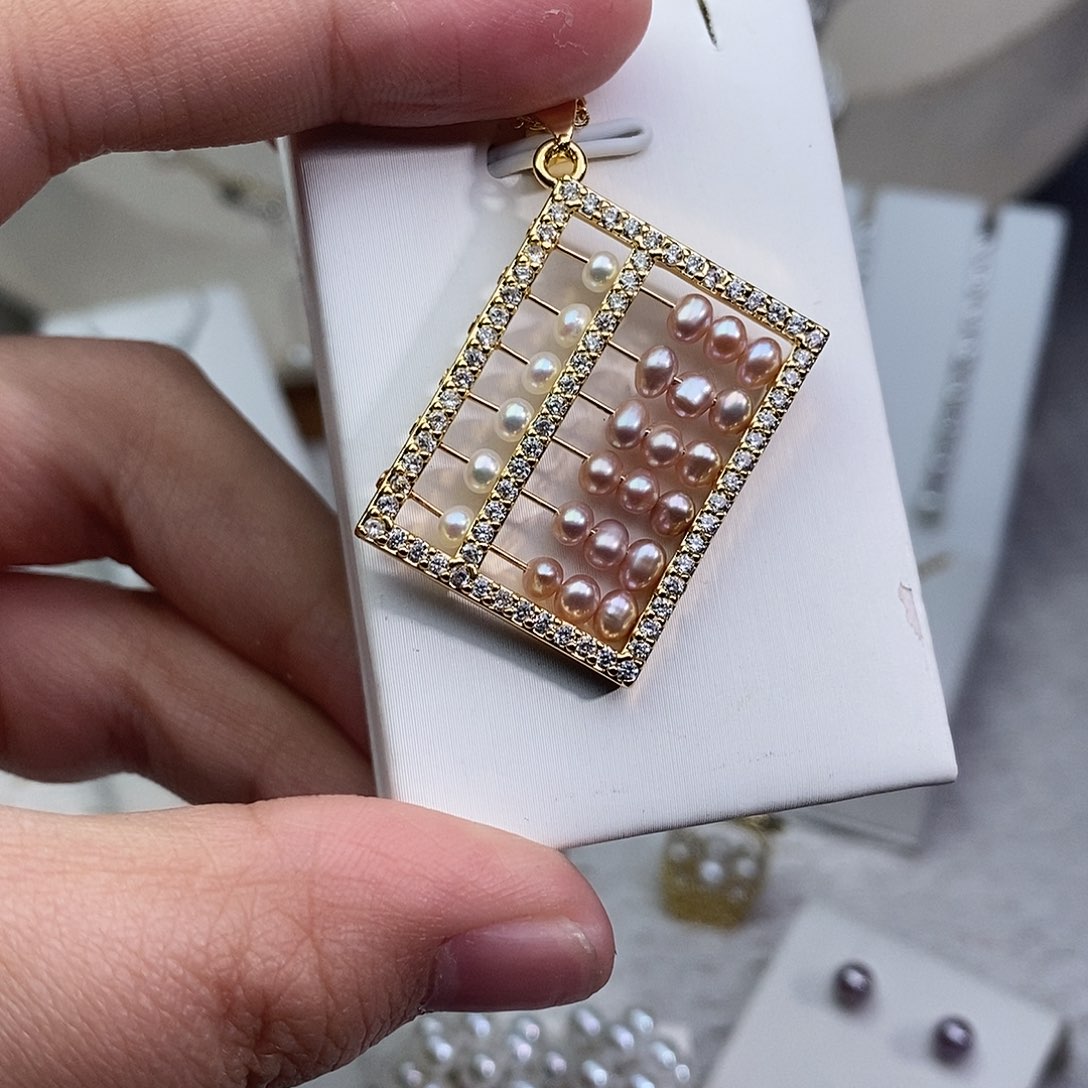 银S925镶嵌淡水珍珠耳饰