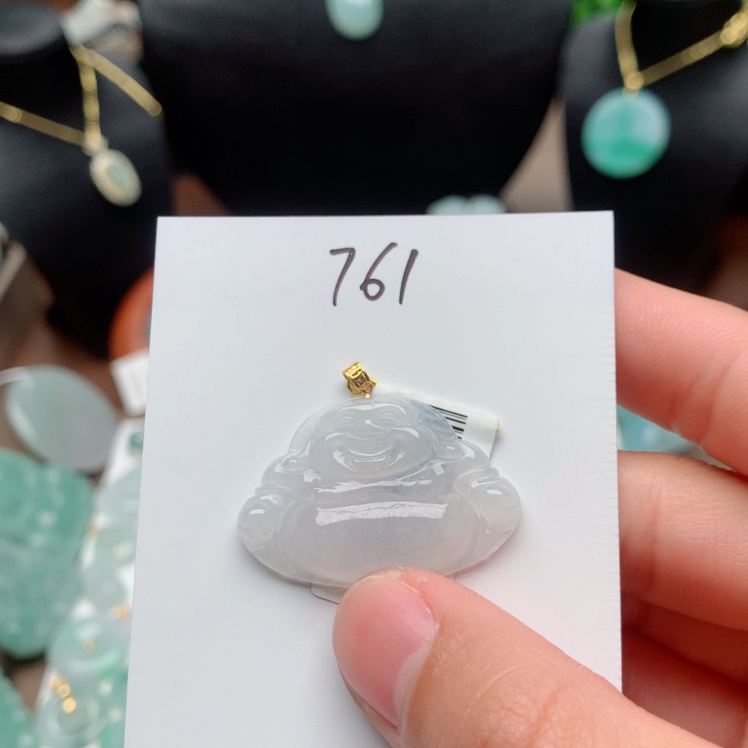 翡翠颈饰18K金镶嵌吊坠