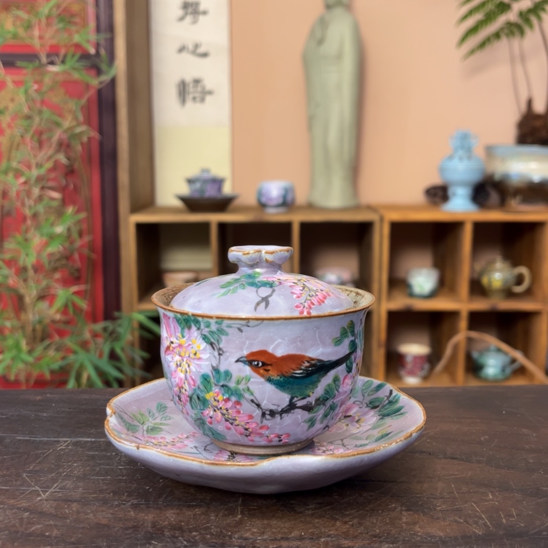 杯柴烧手工手绘陶瓷