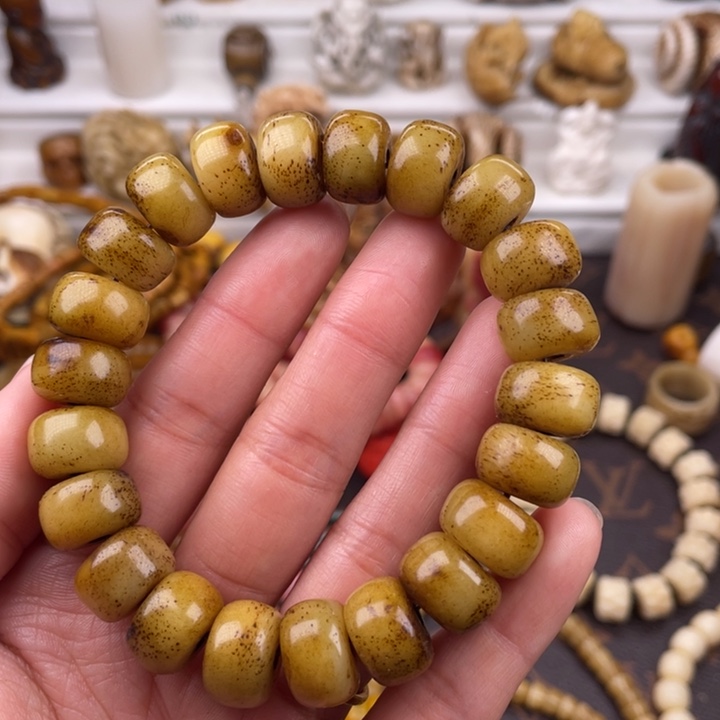 驼骨其他老灵骨桶珠14带原皮