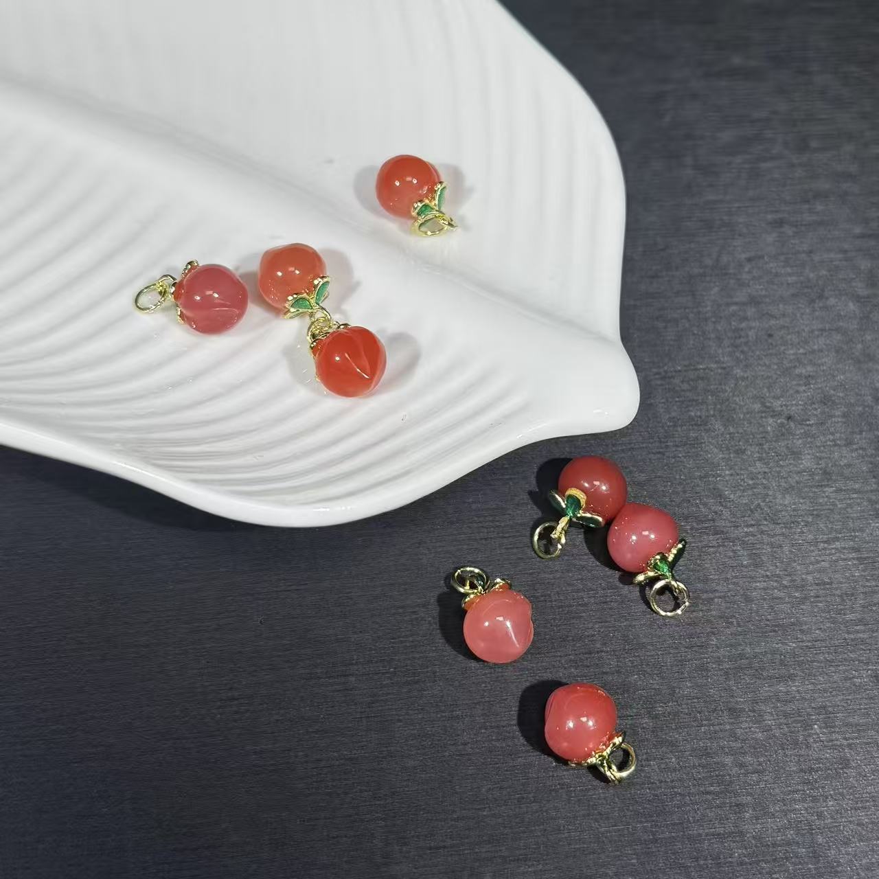 天然盐源玛瑙水蜜桃DIY配件多样性发一O317