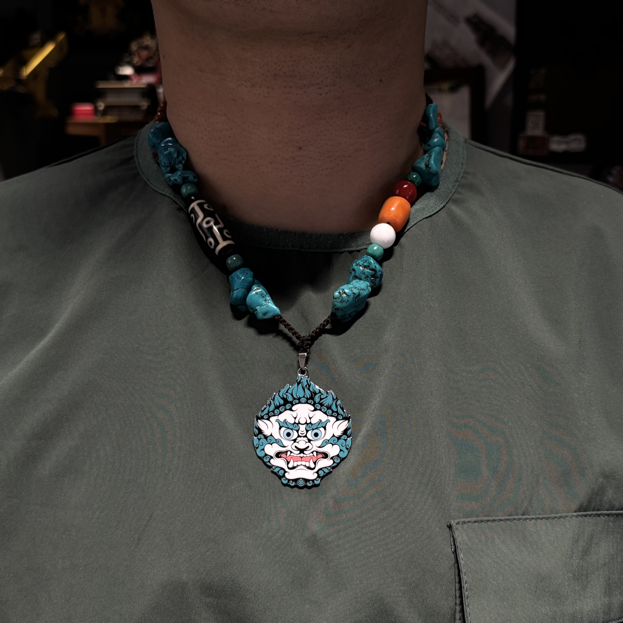 纯铜项链 藏式项链 雪狮 独特 