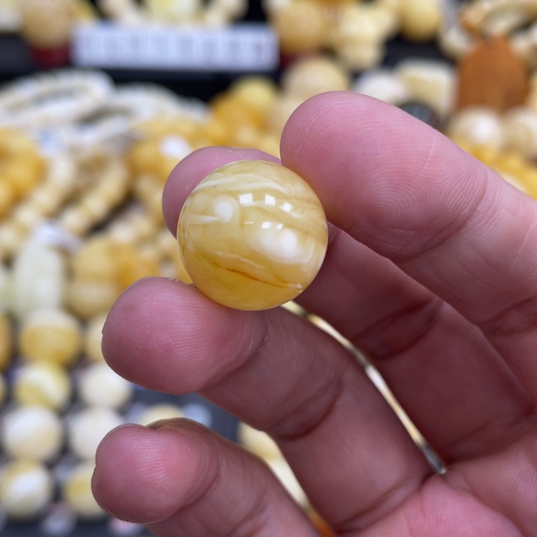 琥珀珠宝奇石未镶嵌16.4mm皮色