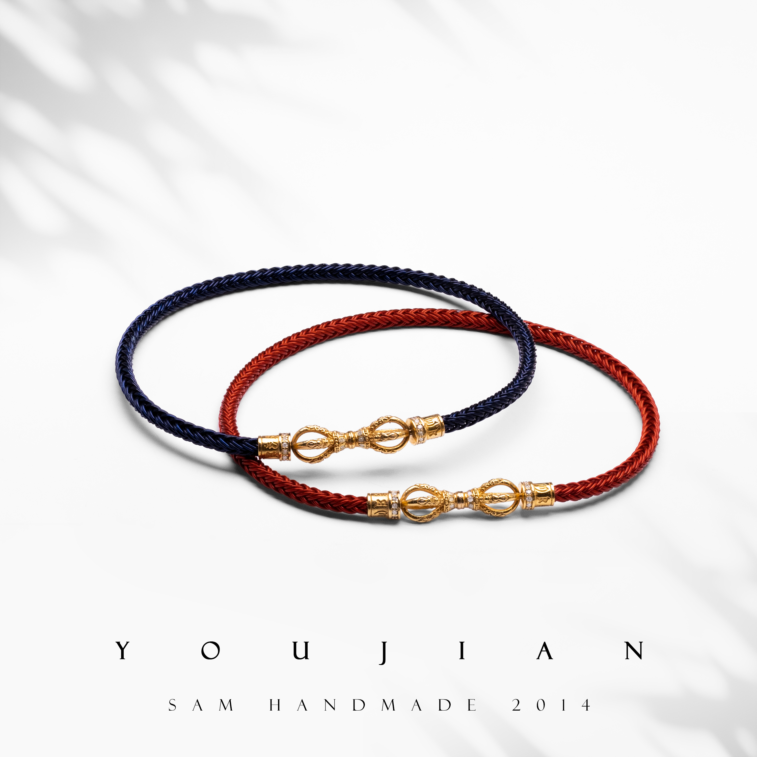 【永相·杵】18K手工金·金杵红绳手链-Y064