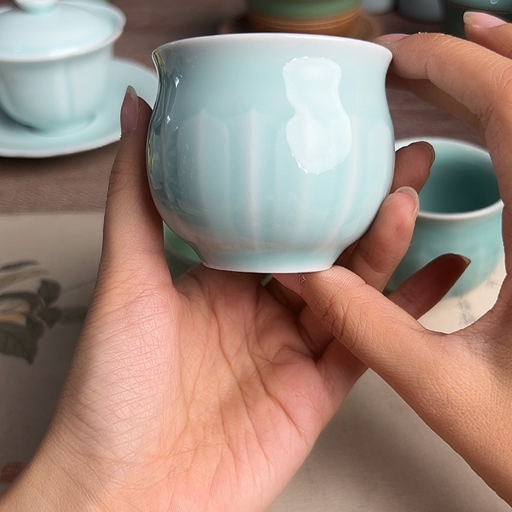 龙泉云间青瓷小米茶器