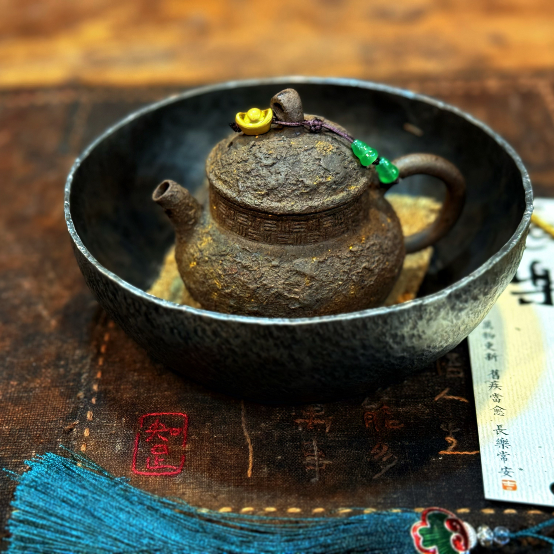 足锡全手工锻打锔钉养壶碗锡壶承茶周边