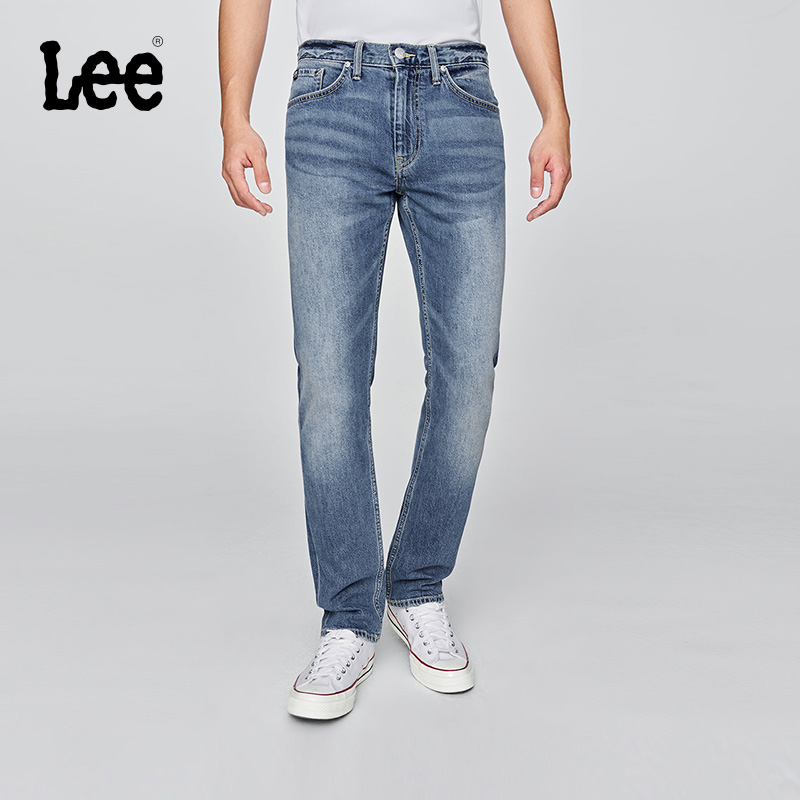 【张凌赫代言】Lee25早秋新726标准中腰直筒五袋款中蓝色男牛仔裤