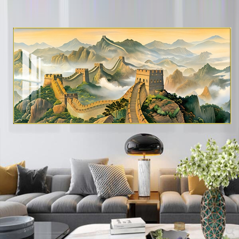 万里长城画靠山图客厅高档大气装饰画沙发背景墙挂画