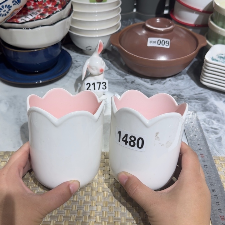 瓷片瑕疵陶瓷介意慎拍发2个1480