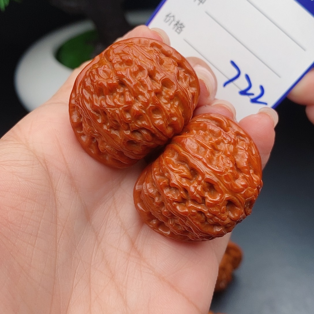 把件文玩核桃37闷白722