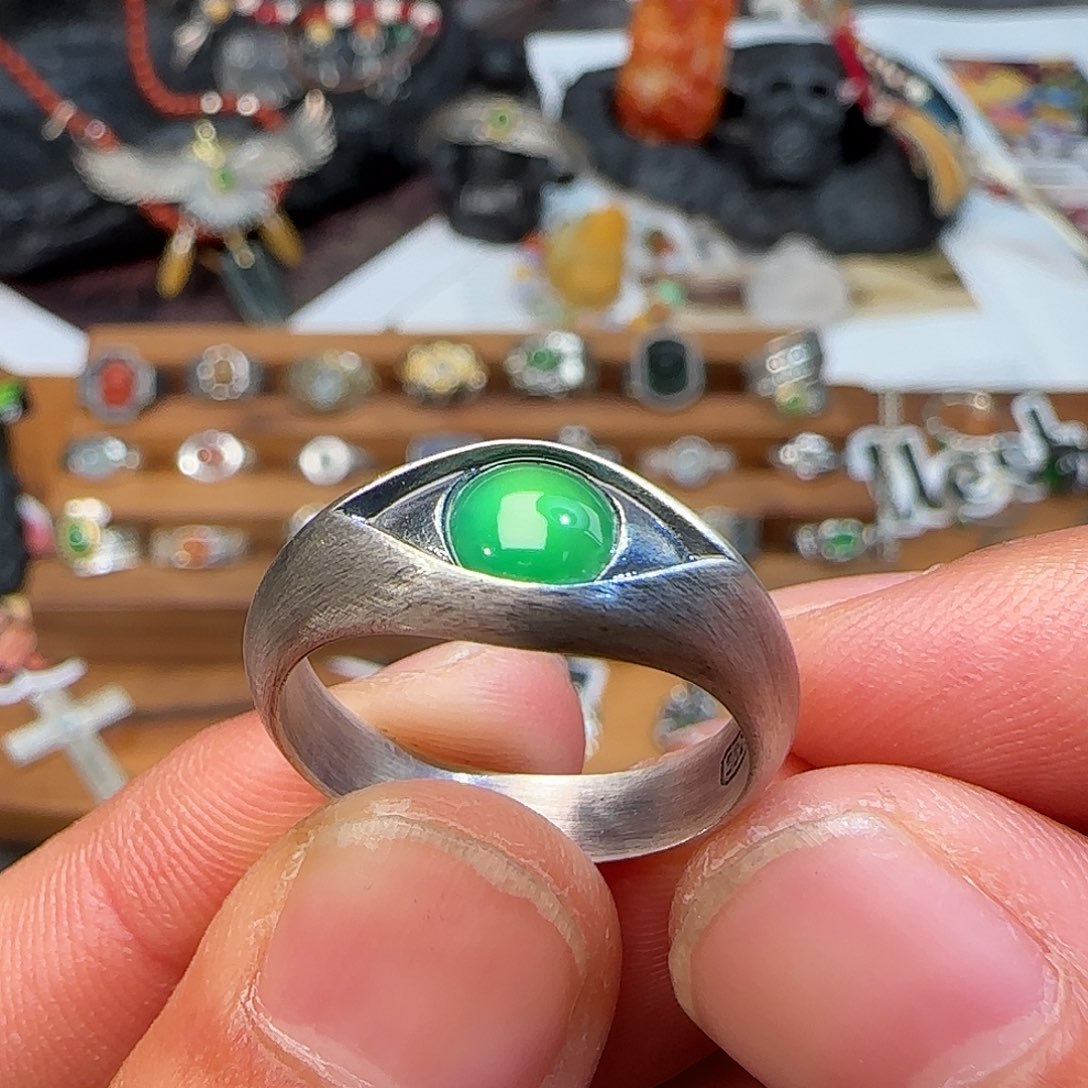 w***r翡翠银S925镶嵌戒指